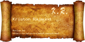 Kriston Rajmund névjegykártya